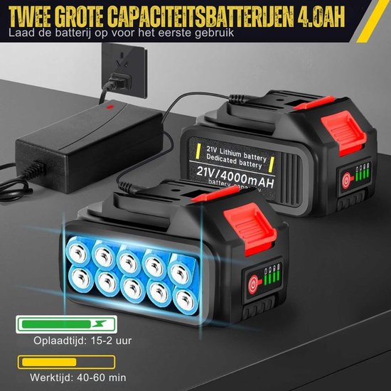 Aurixi® Onkruidborstel Electrisch - Onkruidborstel Machine - Voegenborstel - Geel - 145 x 25 x 13cm; van Merkloos	 — afbeelding 3
