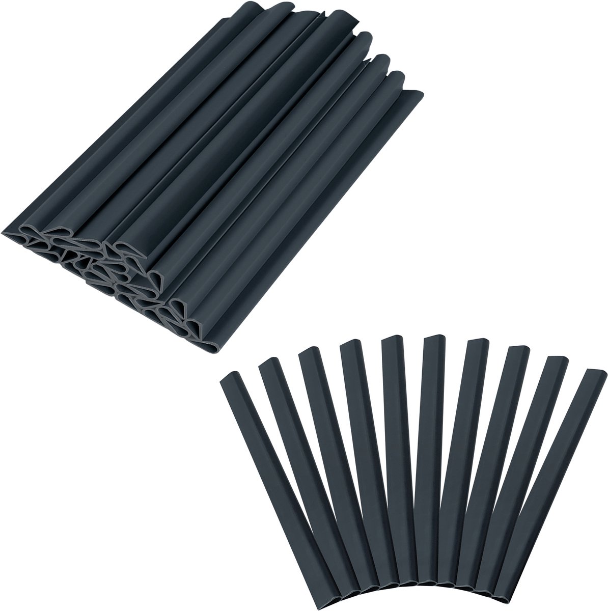 ACXIN Bevestigingsclips Voor PVC Schermstrepen Dubbelstaafmatten 50 Stuks Antraciet