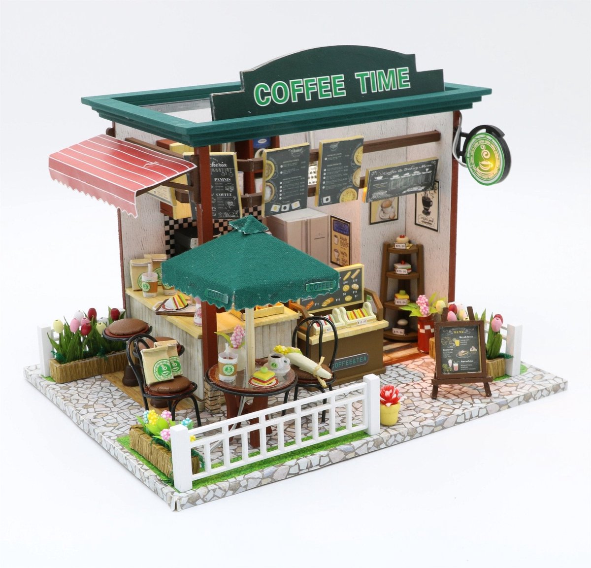 Coffee Time winkel - 3D Puzzel met Handleiding - DIY - Miniatuur Modelbouw Hout Kinderen en Volwassenen - Houten bouwpakket - Assemblr