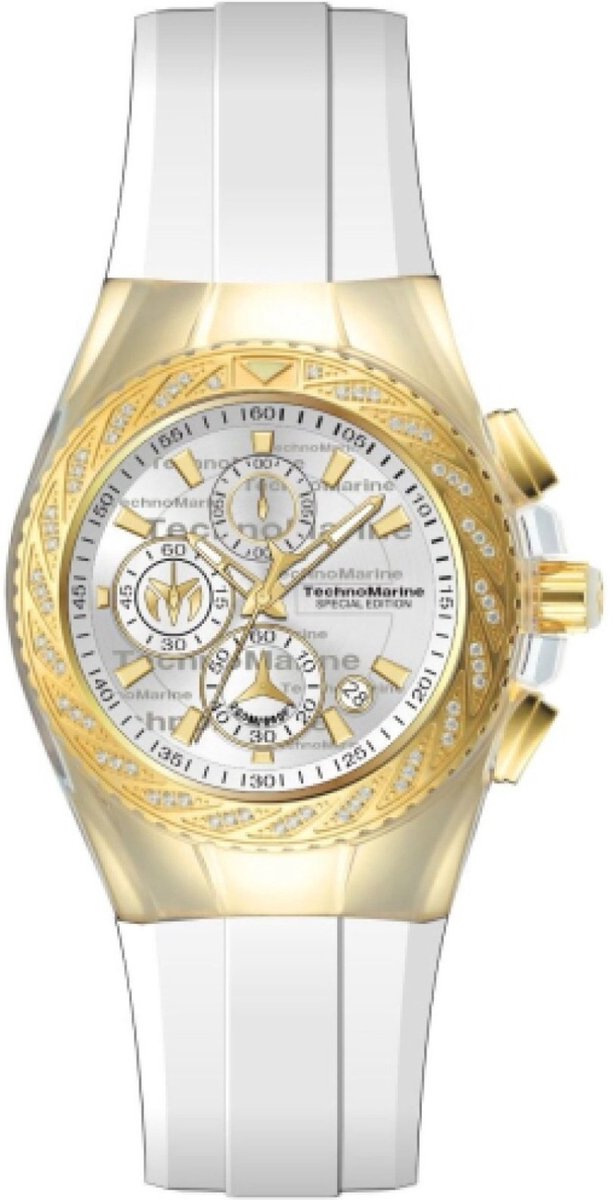 TechnoMarine Cruise TM-125013 Heren Horloge - Waterdicht - Analoog - Quartz Uurwerk - Roestvrij Staal met zilveren Wijzerplaat - 44mm