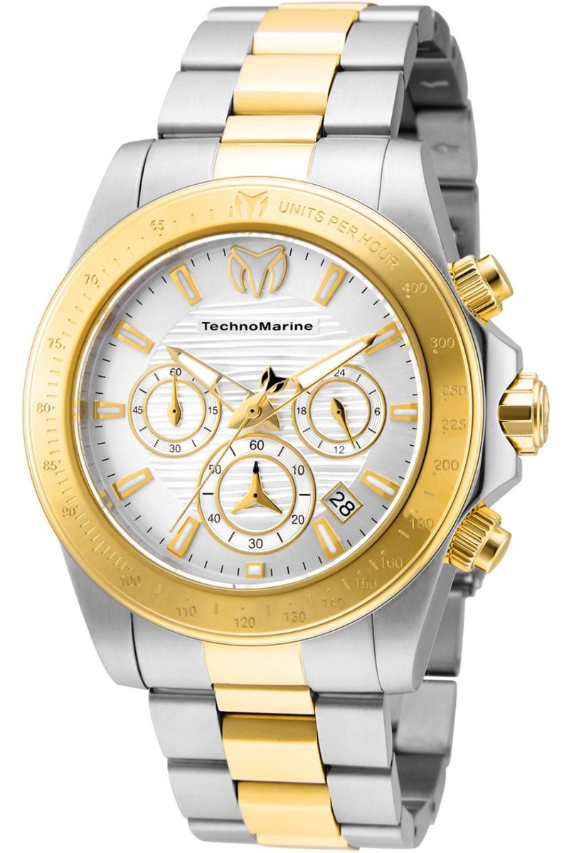 TechnoMarine Manta TM-219002 Heren Horloge - Waterdicht - Analoog - Quartz Uurwerk - Roestvrij Staal met zilveren Wijzerplaat - 42mm