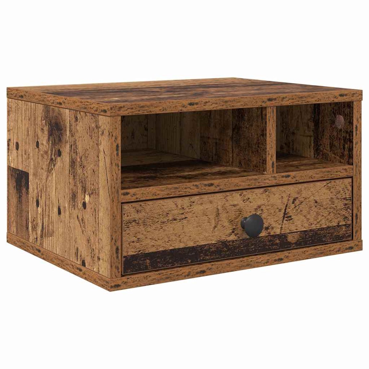 vidaXL Printerstand - Oud - Hout - 40 - x - 32 - x - 24 - cm - Bewerkt - hout Oud hout