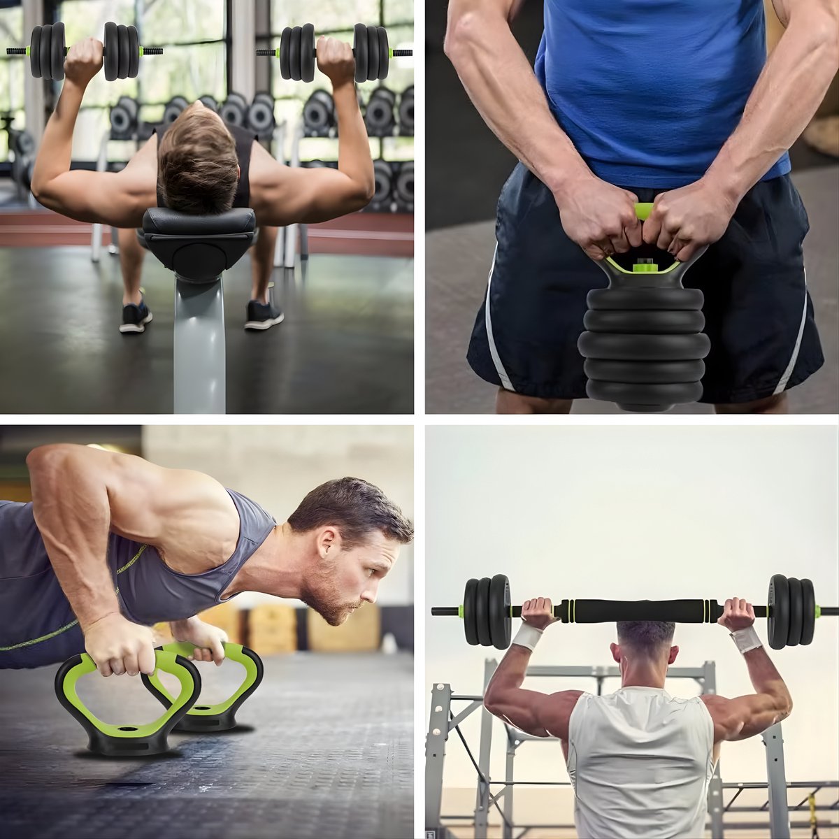 Verstelbare Halterset - Haltergrepen - Verstelbare dumbbells - Voor Thuisgym & Fitnessoefeningen - Dumbbell, Halter, Kettlebell & Push-Up Set - Multifunctioneel Trainingsgewicht - 20kg – foto 5