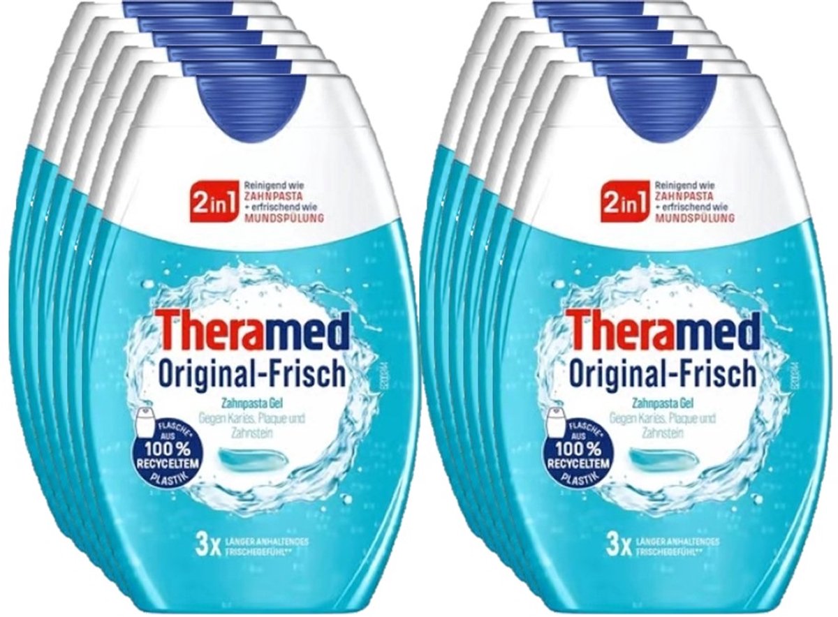 Theramed 2in1 Tandpasta - Original Fresh - 12 x 75 ml Voordeelverpakking