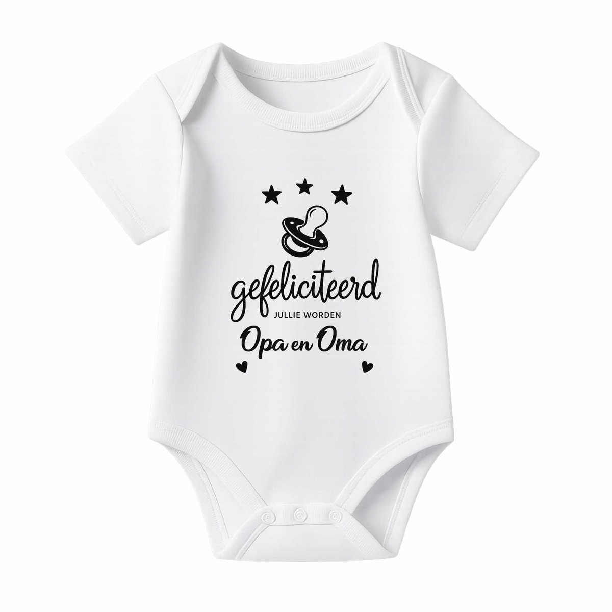 Romper Baby Aankondiging – Gefeliciteerd, jullie worden Opa en Oma – Wit – Korte mouw – Maat 62/68