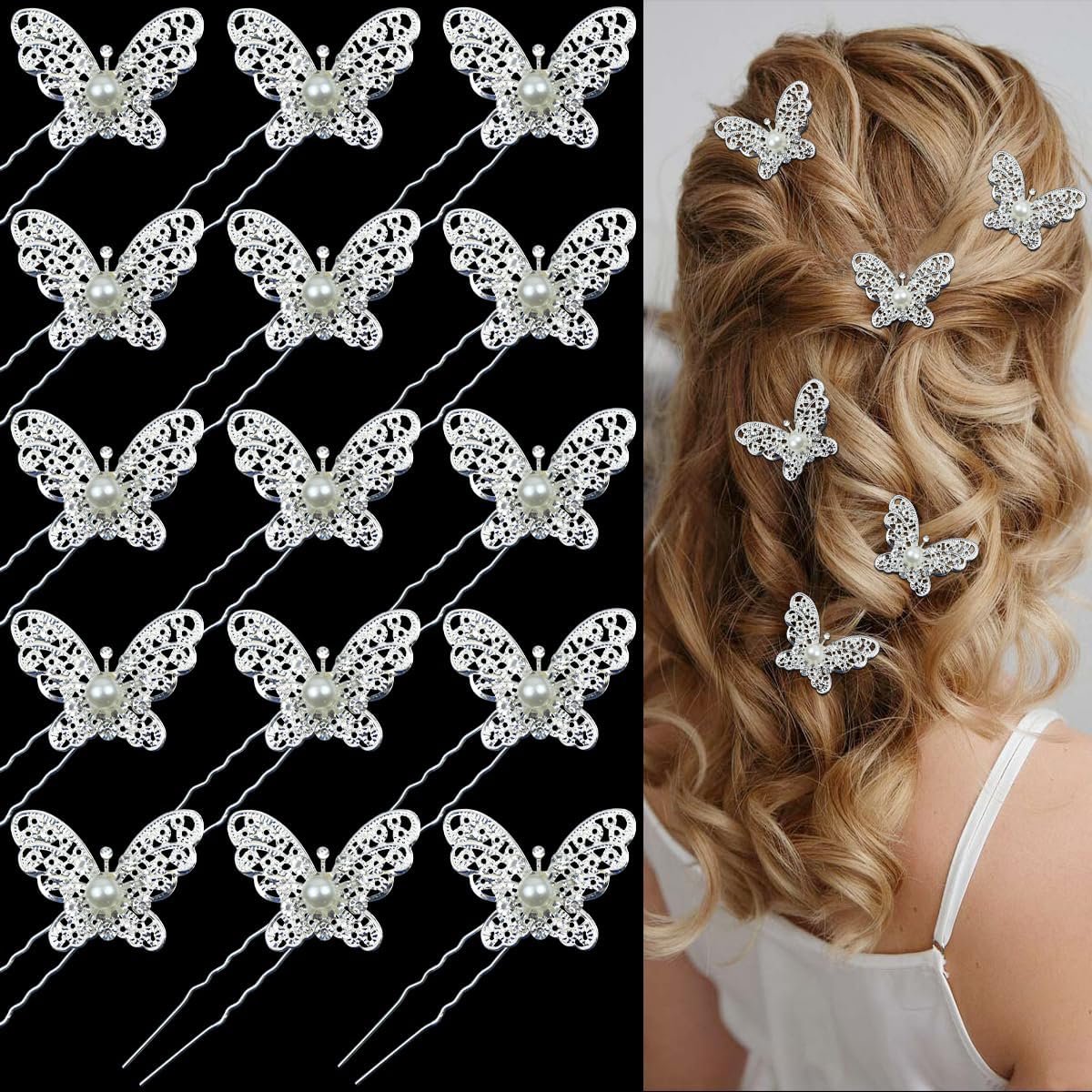 15 Stuks Vlinder Haarspeldjes - Decoratieve Haarclips voor Dames en Meisjes