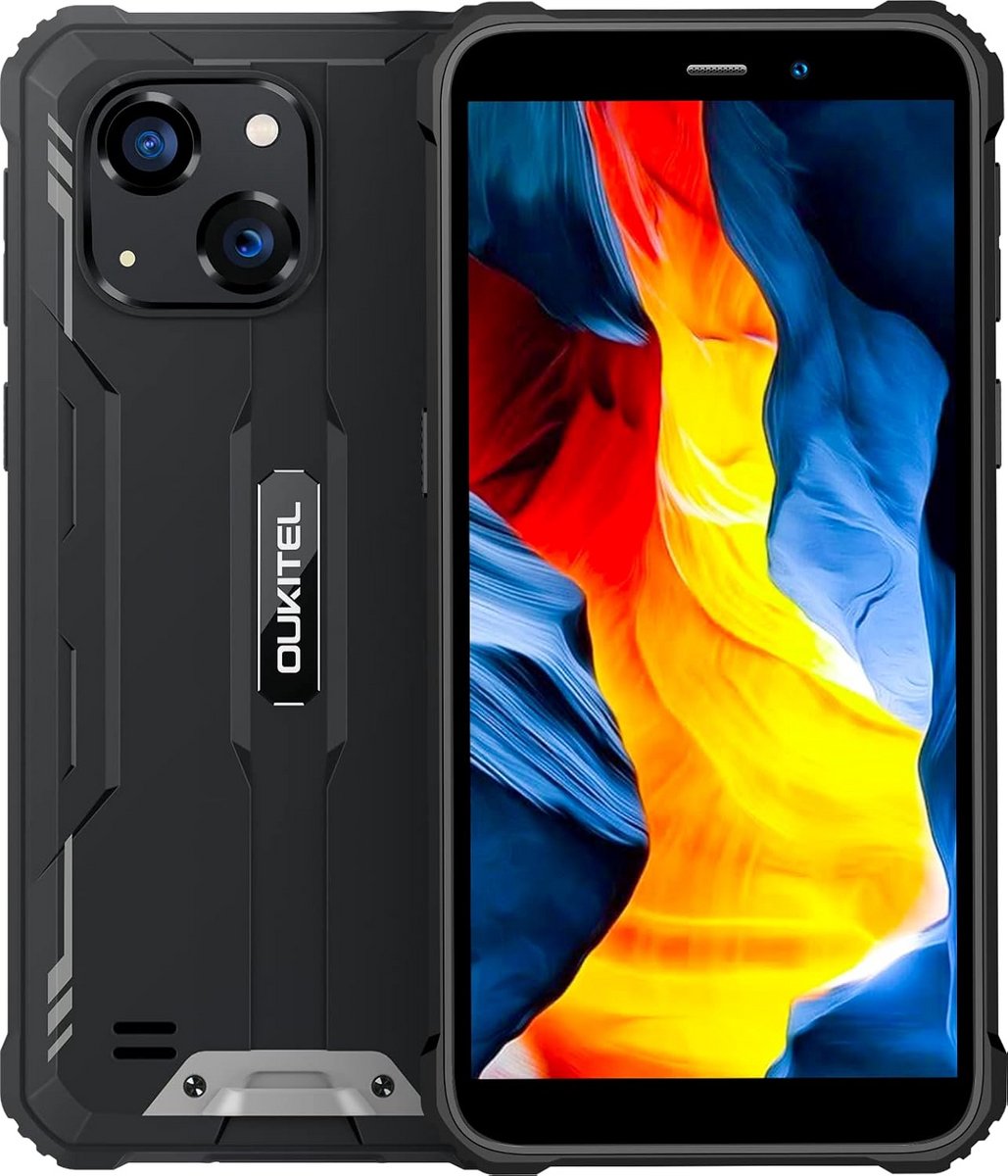 Robuuste Outdoor Smartphone - Android 14, 16GB RAM, 6300mAh Batterij, Zwart