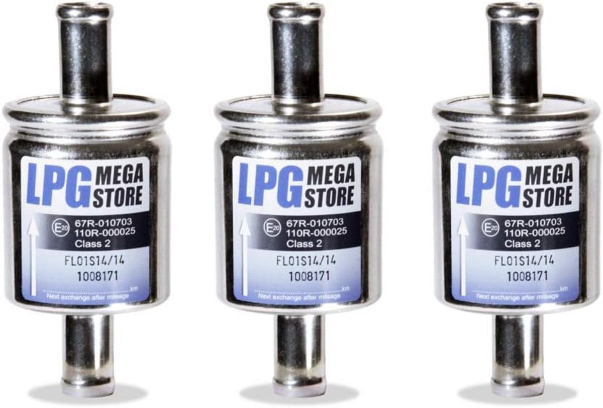 3 Stuks Universele Gasfilter 14 mm voor Autogas LPG GPL