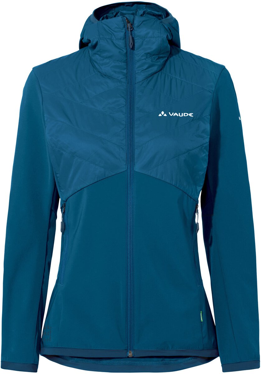 VAUDE Brenva-jas buitenjas dames outdoor sportjasjes niet-waterdicht niet-winddicht capuchon slim fit Blauw