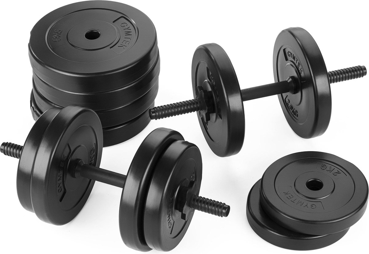 Gymtek® Halterset 40kg - Dumbells Set - Verstelbare Dumbells - 2x Halterstang - 4x 5kg, 4x 2.5kg, 4x 2kg - Halterset voor Krachttraining, Workout, Home Gym, Fitness thumbnail 3