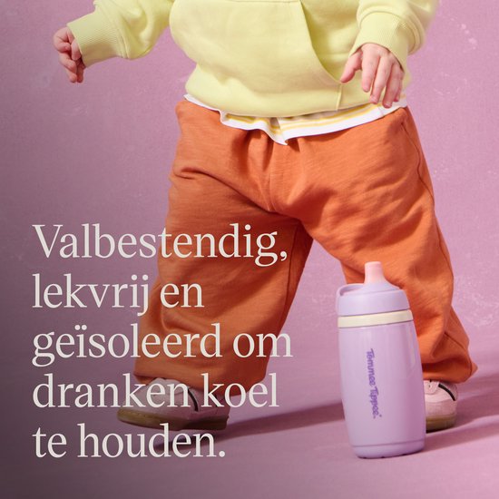 Tommee Tippee geïsoleerde Active tuitbeker - 2 stuks - 266 ml - lekvrije waterfles voor peuters 12m+ - roze en paars van Merkloos — afbeelding 5
