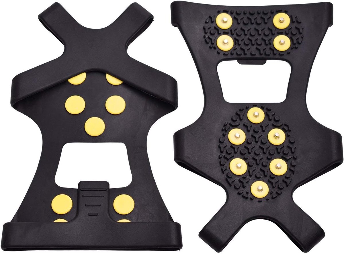 JeiibrZui Sneeuwspikes Voor Schoenen Stijgijzers Voor Schoenen Antislip Op Ijs En Sneeuw 1 Paar Voor Wintersport En Vissen Zwart