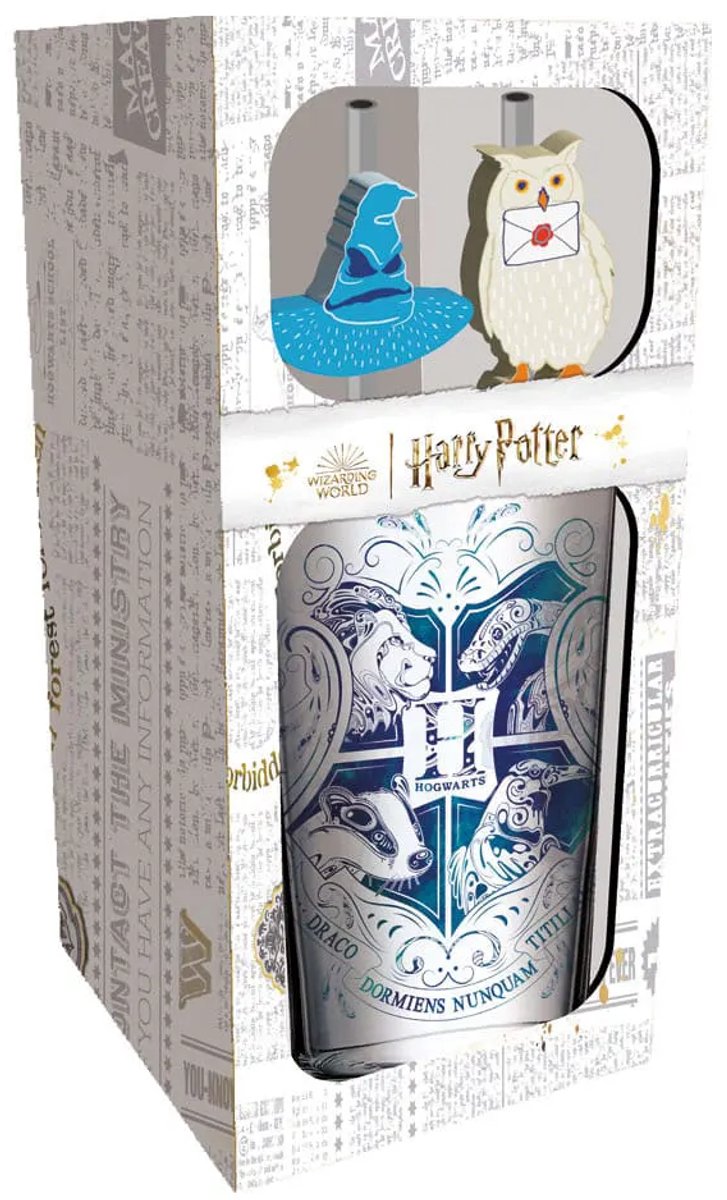 Harry Potter Zweinstein Tumbler Glas Met Rietjes