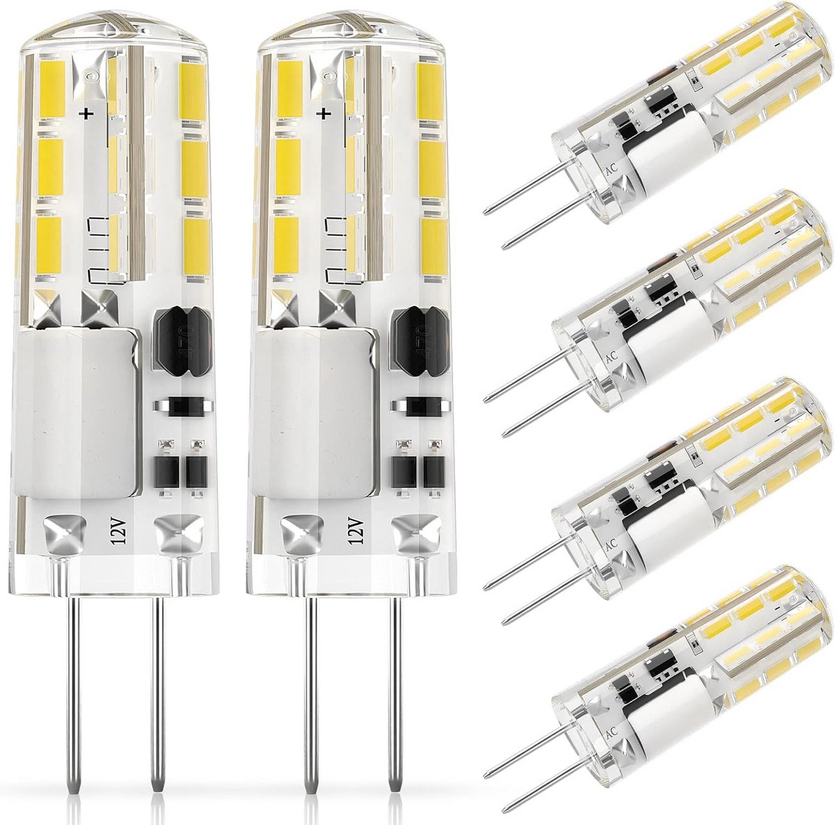 G4 LED Lamp 1.2W 12V AC/DC Koud Wit 6000K Vervanger 10W Halogeen 6 Stuks