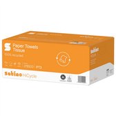 Groene 1-laags papieren handdoekjes v-vouw 100% Recycled 5000 St