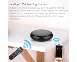 Universele Afstandsbediening – Smart Home Hub – App Bediening – IR WiFi Compatibel – 14.7 x 6.8 cm – Zwart