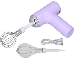 Elektrische Handmixer - Keukenmixer Garde - Snel Ingrediënten Mixen - 3 Snelheden Instelbaar - Compact Lichtgewicht - Paars