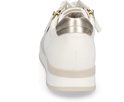 Achterkant van een witte Gabor sneaker met goudkleurige hielkap en beige zool.