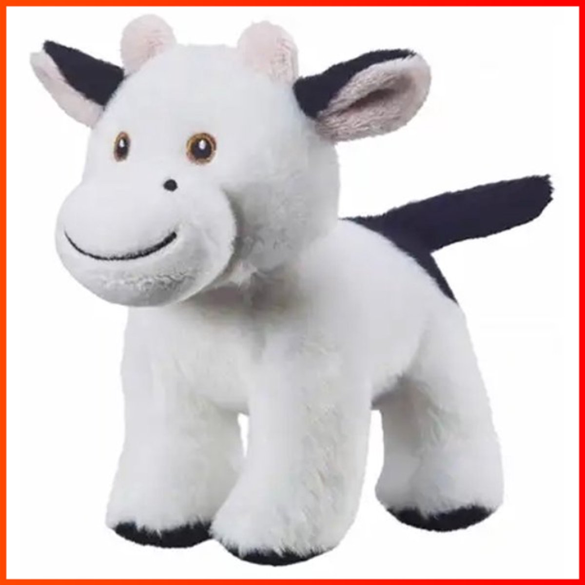 Koe Zwart/Wit Pluche Knuffel 15 cm - Speelgoed Knuffeldier voor Kinderen Jongens Meisjes