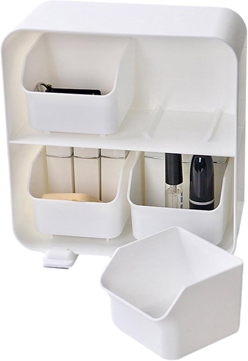 Bureau Organizer - Opbergdoos Lades - Thuis Kantoor - Compact Ontwerp - 9x19x9 cm - Wit