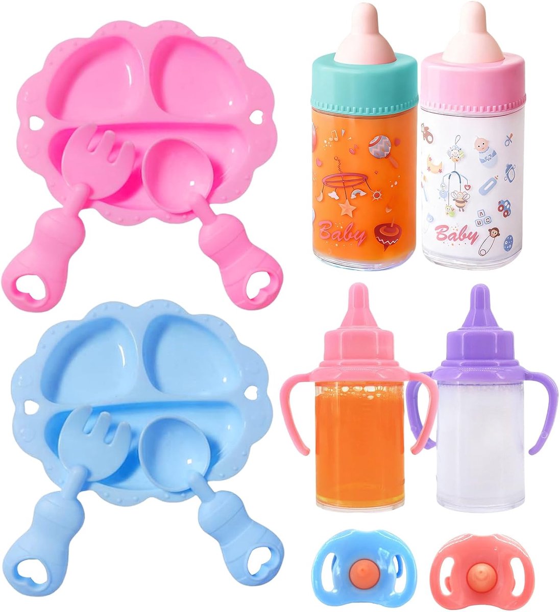 Poppen voeding set - Spelletjes speelgoed - Fantasie spel - Intrekbare fles - 18.8 x 12.2 cm