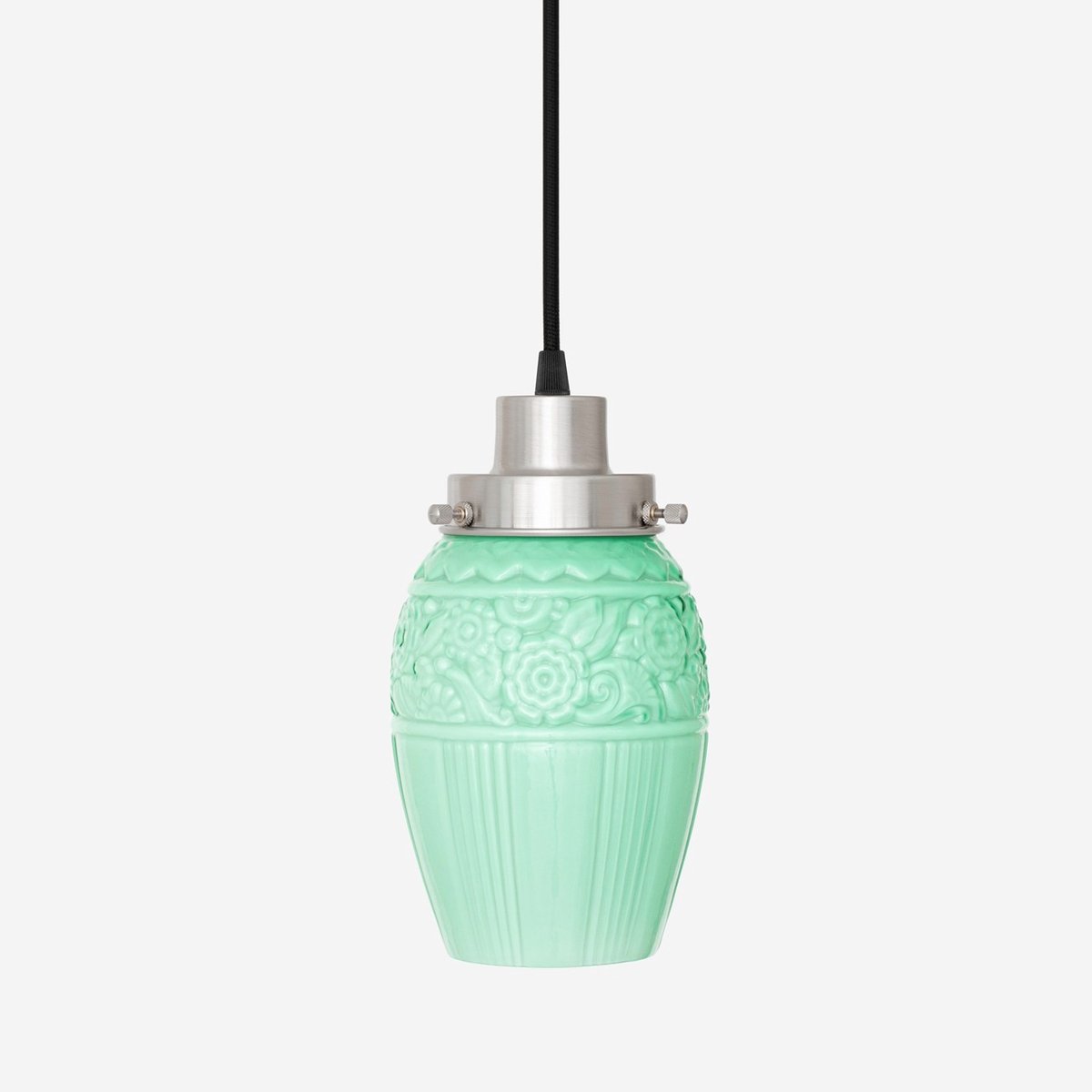 Coloured by Art Hanglamp aan snoer Flower Yard Mint 20's Matnikkel - Art Deco Trade Zachtgroen