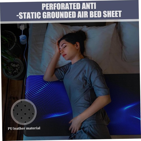 Aardingsmat - Bed mat - Ontspanning thuis - Ademend PU materiaal - 68 x 132 cm - Zwart — afbeelding 3