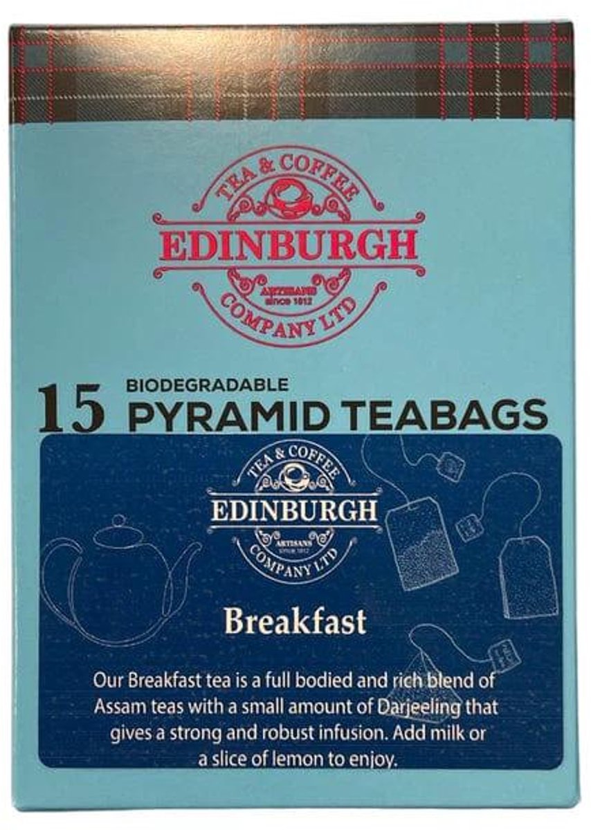 Ontbijtthee – Assam Blend in Piramidezakjes – Edinburgh Tea and Coffee