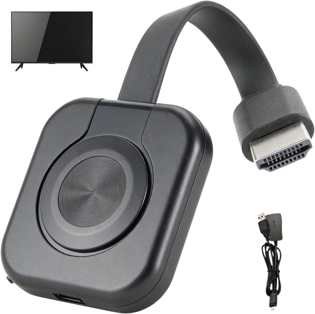 Draadloze HDMI Adapter - Scherm Spiegel Dongle - Thuisbioscoop Presentaties - 4K HD Streaming - 58x58x14 mm - Zwart