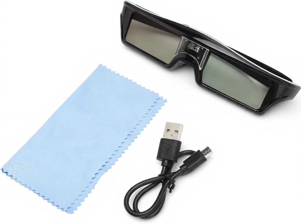 3D Bril - Actieve Sluiterbril - Film Kijken - Oplaadbaar Via USB - 96-144 Hz