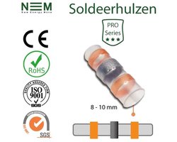 Waterdichte SoldeerHulzen Oranje Geschikt voor kabels van 8.0 - 10.0 mm