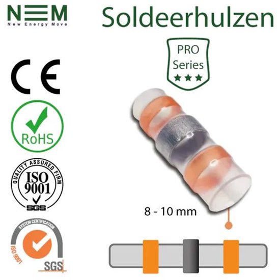 Waterdichte SoldeerHulzen Oranje Geschikt voor kabels van 8.0 - 10.0 mm