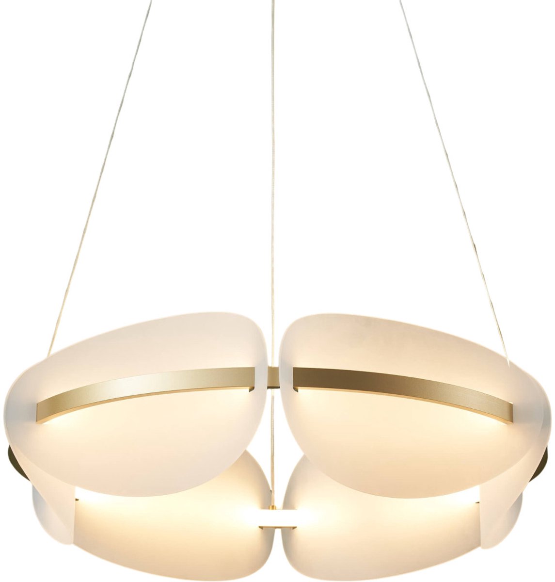 Kosilum - Cristalia - Hanglamp - Wit en goud - Aluminium en acryl