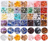 Natuursteen kralen - 28 kleuren - 1400 Stuks - Edelstenen Kralen set - Armbandjes maken meisjes - Oorbellen maken kralenset - Sieraden maken meisjes - Onregelmatig - Met gat - Bulk - Voor doe-het-zelf sieraden maken voor armbanden
