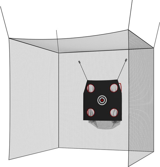 VEVOR Golf Slagkooi 305x305x305 Cm, Driving Cage Met 3-Laags en Knooploos Polyesterweefsel, Golf- en 9-Holes Honkbaldoel, Golf Slagnet, Trainingsnet, Oefennet voor Binnen- en Buitengebruik van VEVOR — afbeelding 2