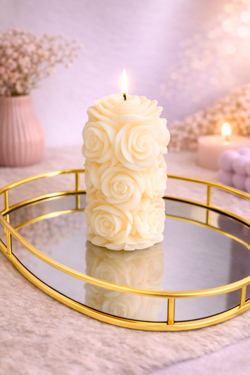 Rozen Kaars!  | Viva Femme | Kaarsen | Decoratie | Cadeau | Wonen | Groot