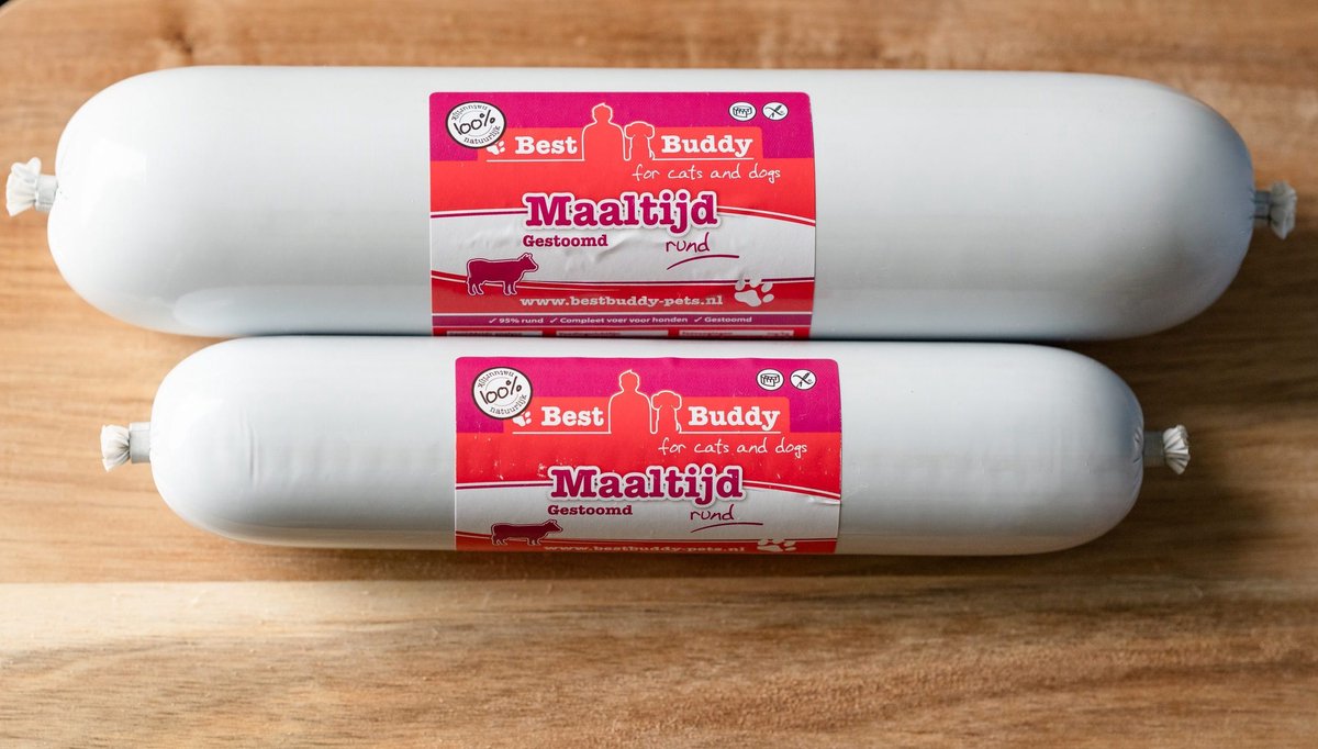 Best buddy Pets Gestoomde Maaltijdworst Rund 800 gram - Glutenvrij - Best Buddy Pets