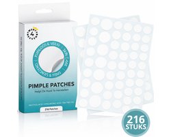 Twenty4seven® Pimple Patch 216 Stuks - Puisten Patches - Tea Tree Olie - Verwijdert Mee-eters, Acne en Puistjes