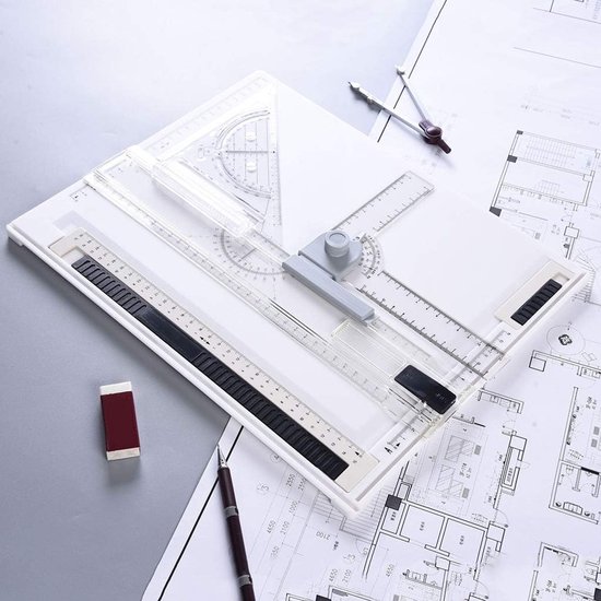 A4 Multifunctioneel Tekenbord – Met Schuifliniaal, Gradenboog En Verstelbare Hoek – Ideaal Voor Studenten, Ingenieurs En Kunstenaars
