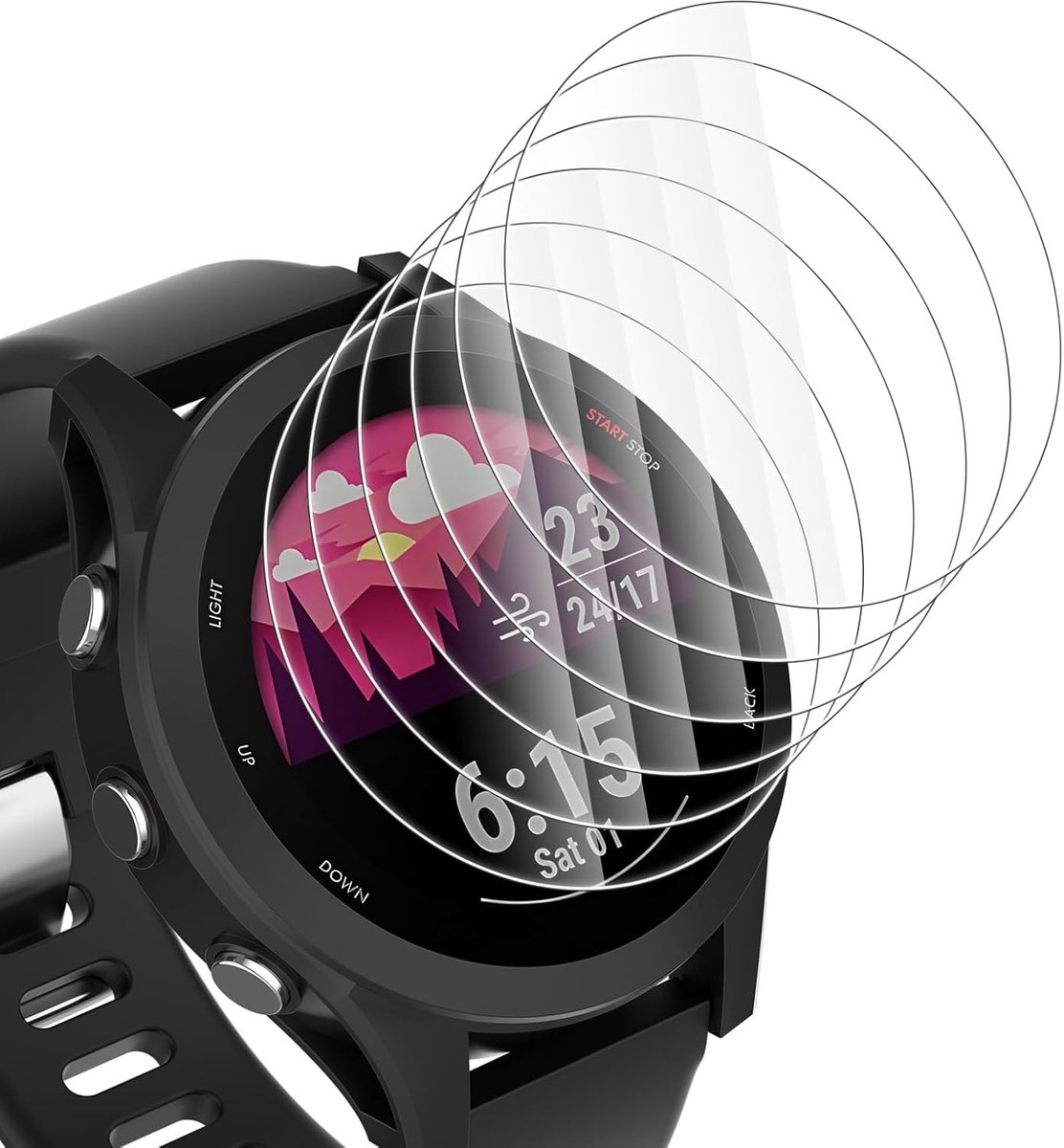 Schermbeschermers Set - Gehard Glas Film - Smartwatch Bescherming - Volledige Dekking - HD Helder - 6 Stuks