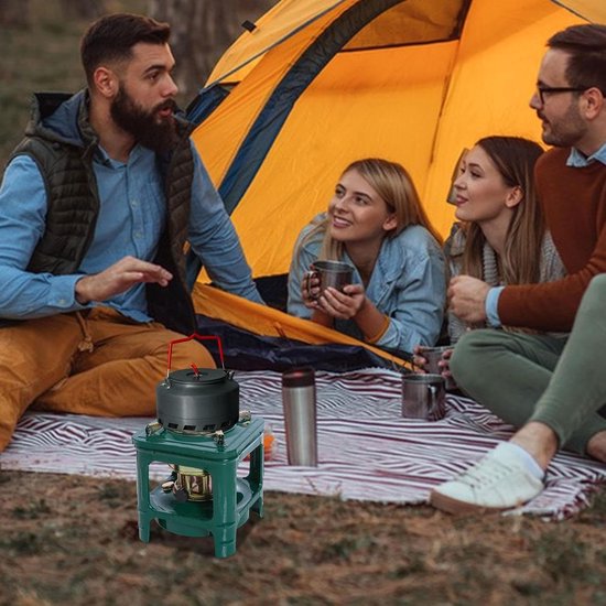 Kerosine Oven - Petroleum Koker - Outdoor Koken - 8 Katoen Lonten - 20.5cm Hoog - Groen — afbeelding 3