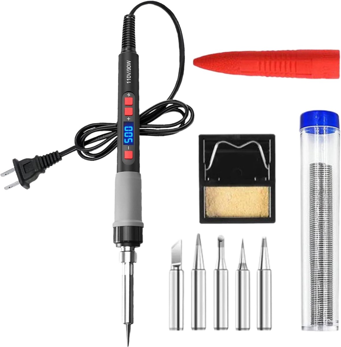 Elektronische Soldeerbout - Soldeerapparaat Set - Repareren van Circuits - Instelbare Temperatuur - 90 W - Niet gespecificeerd