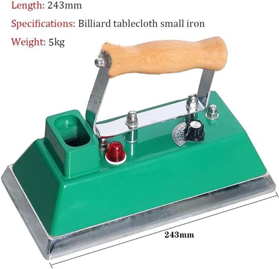 Biljartlaken Strijkijzer - Pooltafelborstel - Tafelonderhoud - Instelbare Temperatuur - 243mm — afbeelding 5