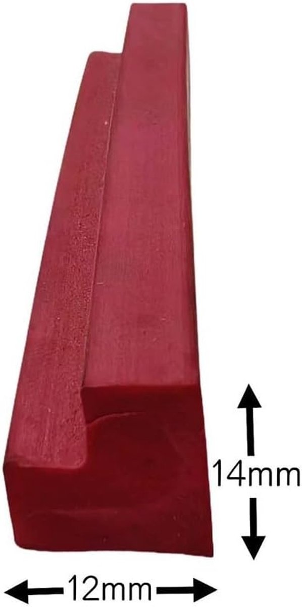 Pooltafel Bumpers - Rubberen Railkussens - Biljart Stabiliteit - Op Maat Te Knippen - 16 x 19 mm - Rood — afbeelding 3