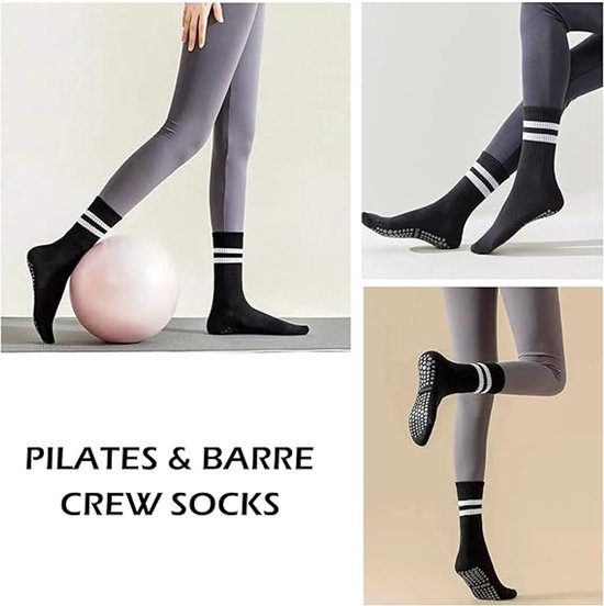 Pilatessokken, yogasokken met grip voor dames, antislip sokken voor blote voeten, workout sokken, crew sokken voor zwangere vrouwen, balletsokken. van Merkloos — afbeelding 2