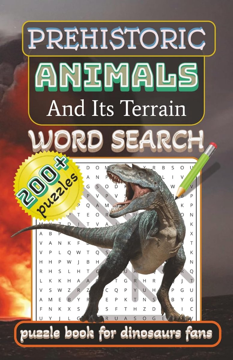 Puzzelboek Prehistorie - Woordzoekers Dinos - Reisvermaak Educatie - 200+ Unieke Puzzels - Compact Forma