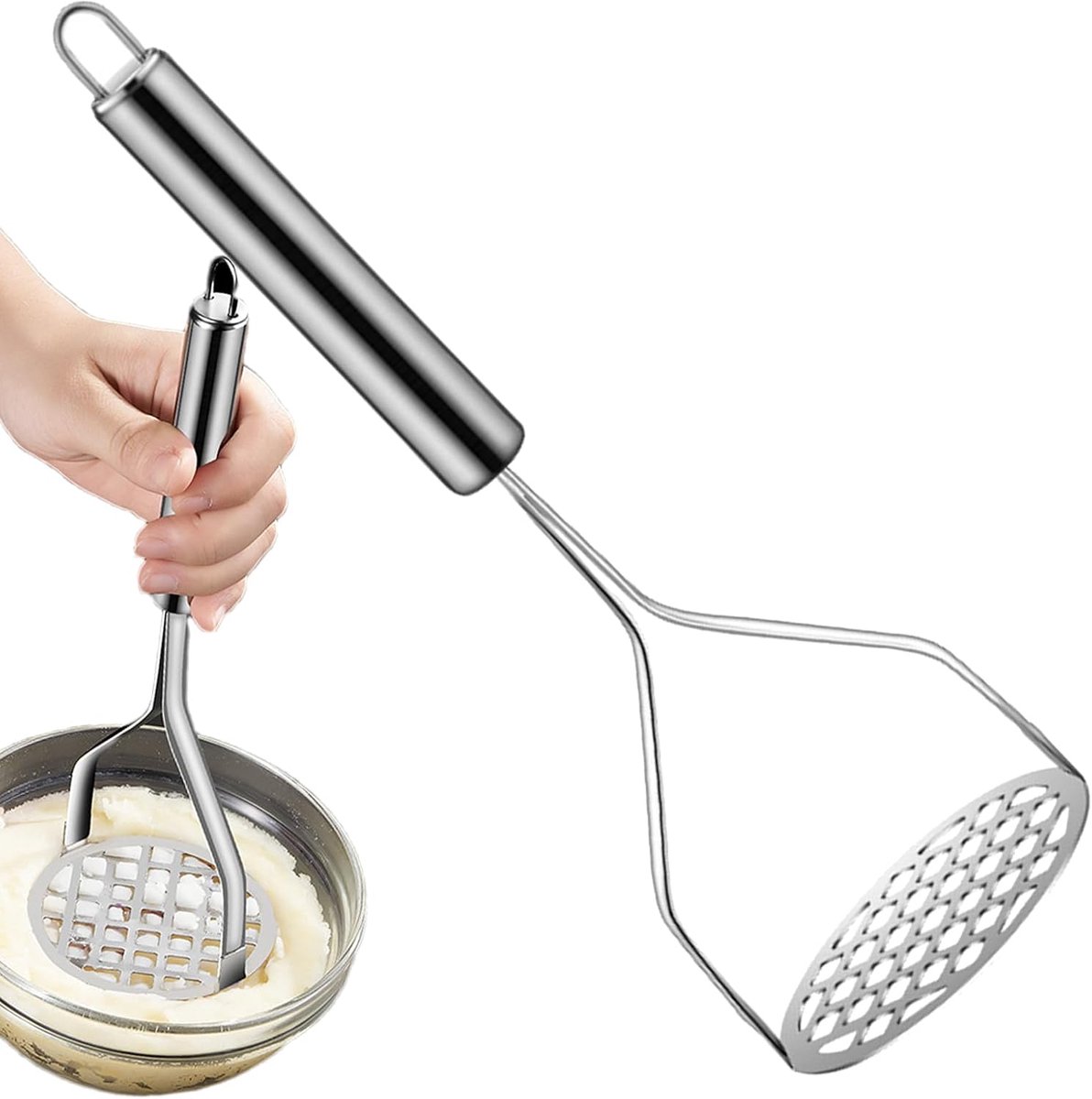 Aardappelstamper - Voedselpers - Purere Ingrediënten - Ergonomische Grip - 25.3 cm - Veelkleurig