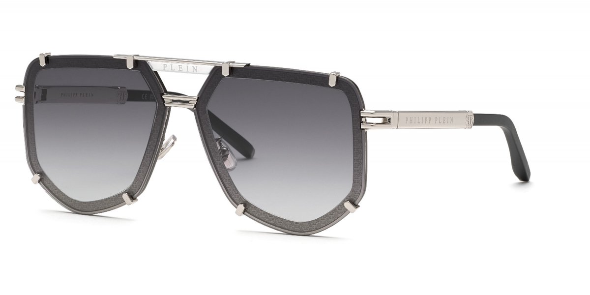 Philipp plein SPP132 0K07 Zonnebril - Heren - Zilver