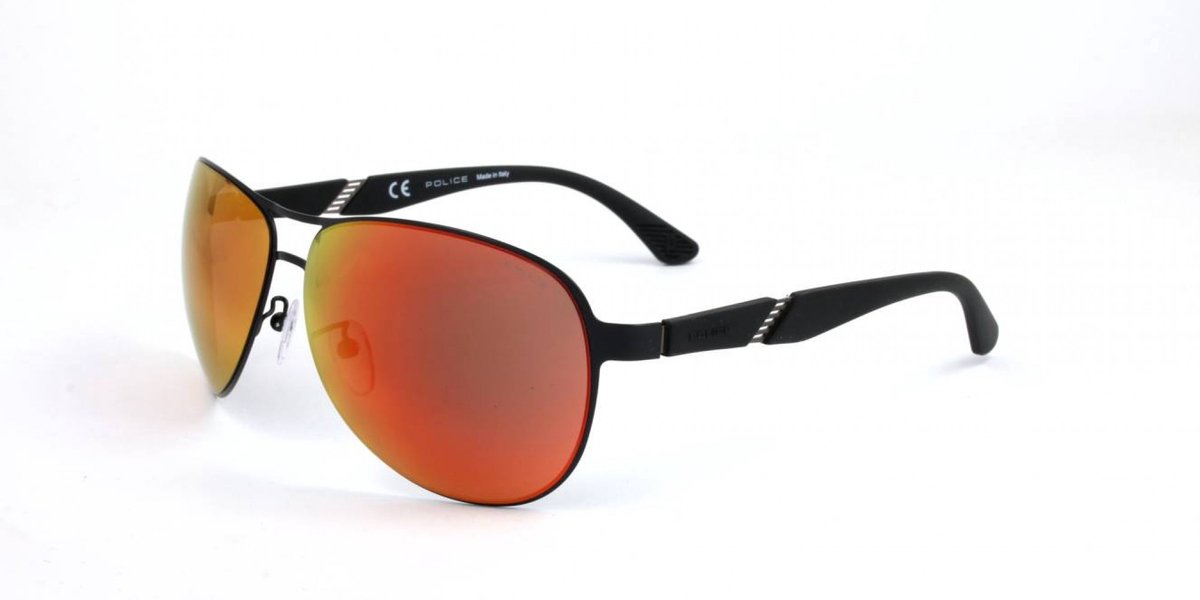 Police SPL534G Nero semilucido totale 65/14/135 MAN Zonnebrillen
