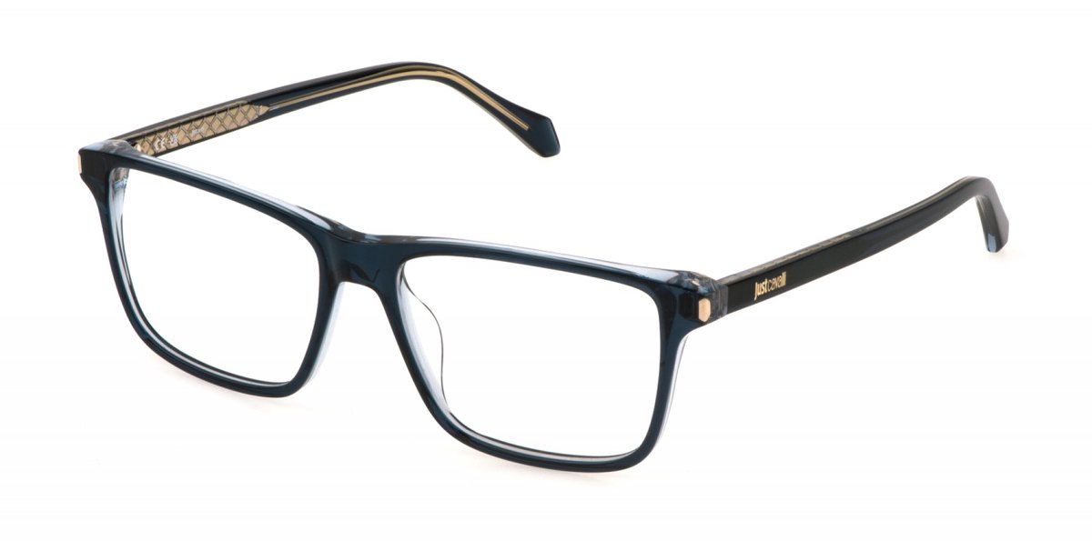 Just Cavalli VJC050 Top blu+azzurro lucido 56/16/145 MAN Brilmonturen
